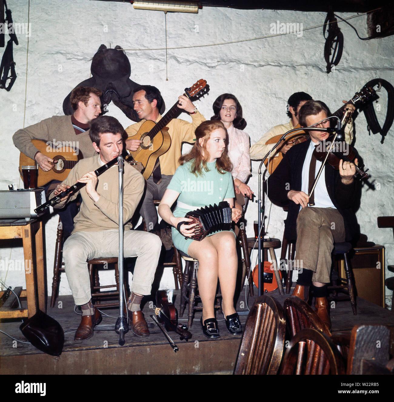 1960s, historical, a collective of musicans playing together ...